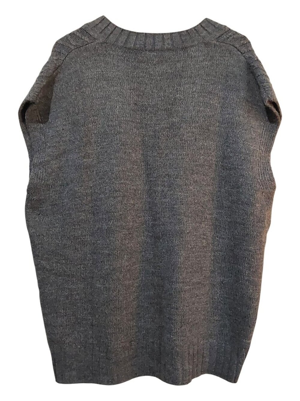Anthropologie Oversized Cable Knit Gray Sweater Vest Boho/Preppy/Neutral- Lg - Picture 5 of 8